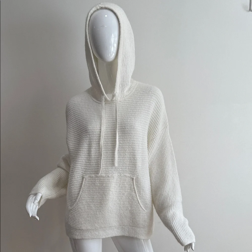 Banana Republic Hoodie Sweater Rib Knit Alpaca Wool Blend